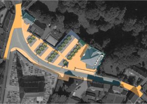 Plan du projet d'aménagement de la Place du bourg de Livry